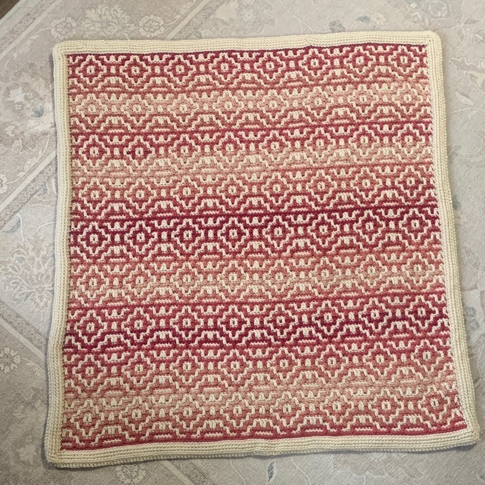 Handcrafted Mosaic Crochet Geometric Blanket